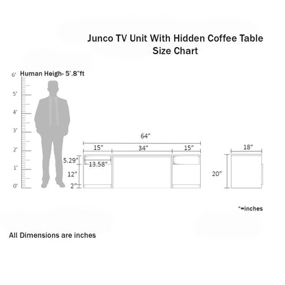 Junco Tv Unit With Hidden Coffee / Centre Table