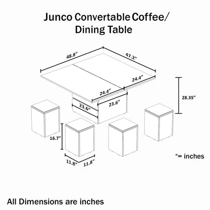 Junco Convertible Coffee Table + Dining Table